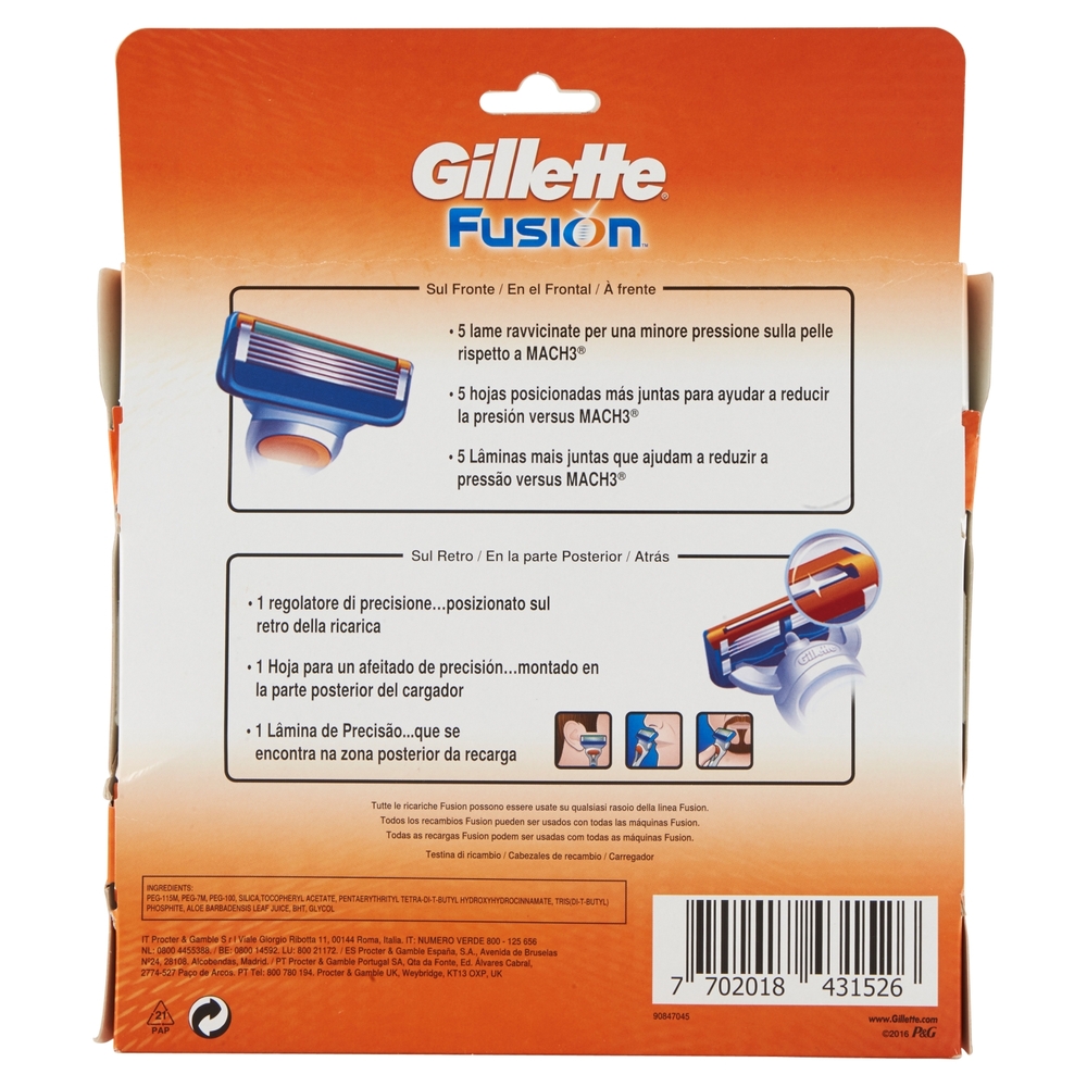 Gillette Fusion Ricariche per Rasoio - 10 testine